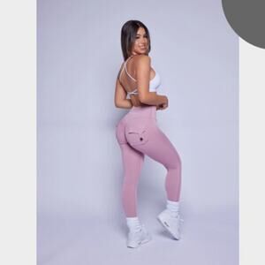 PCHEE BUM Scrunch Pocket Legging Mauve L